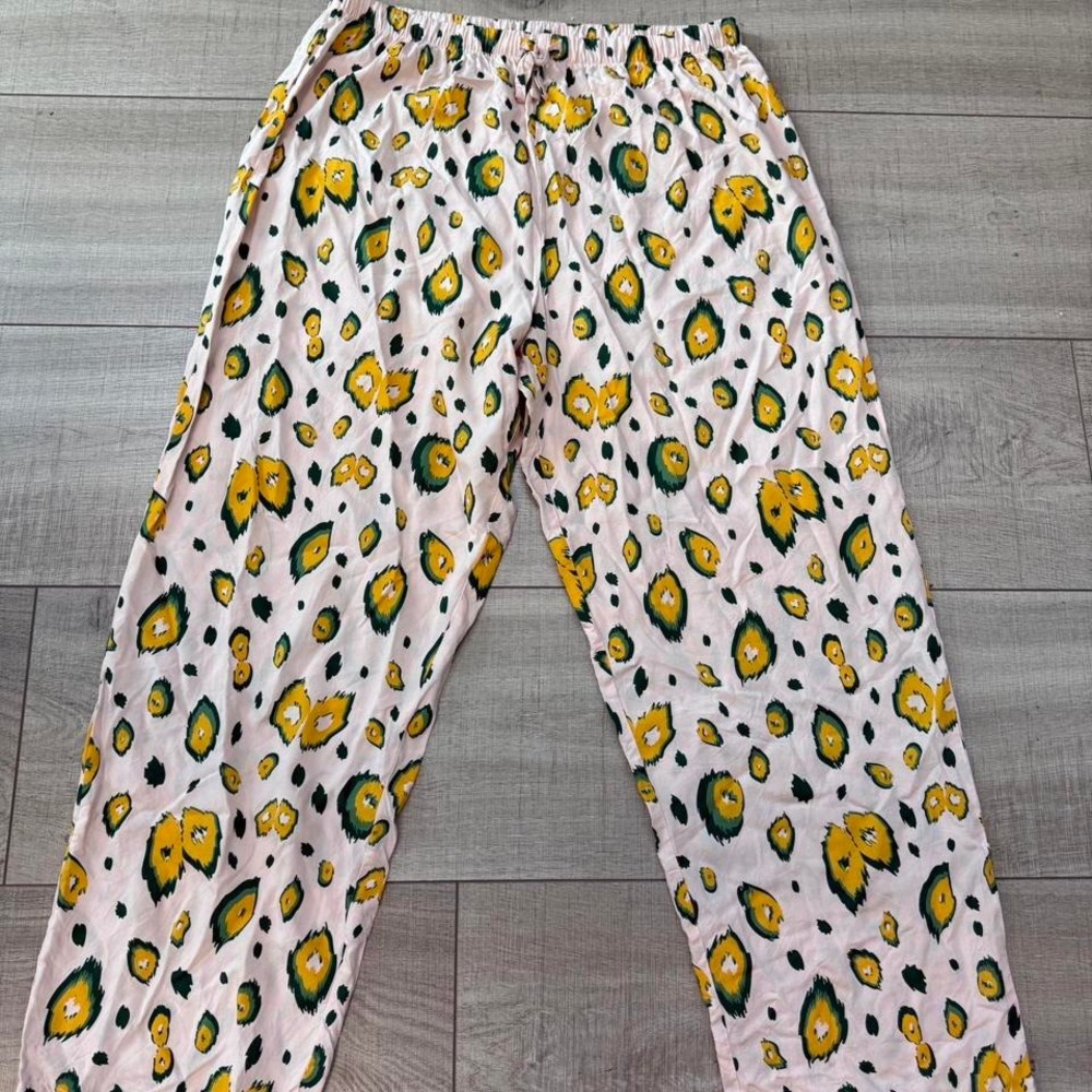 ASOS Pink & Yellow Printed Wide Leg‎ Pants – Sizs 10